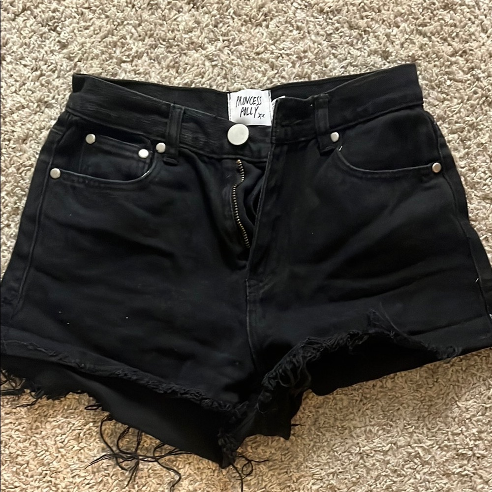 Princess Polly Black Denim Jean Shorts